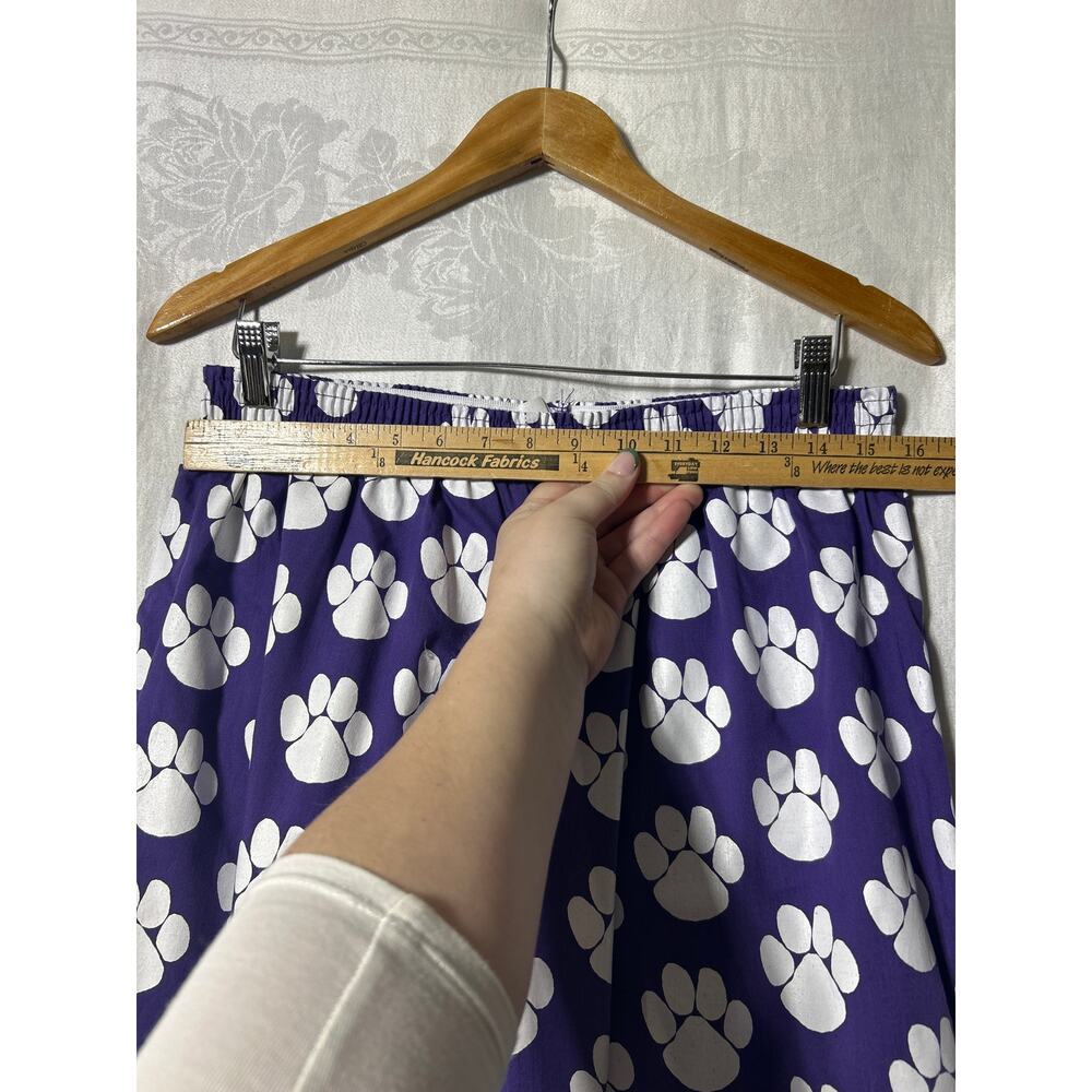 Paw Print Pants XL Purple White Joggers Made in USA Wildcats Tigers Bears Dogs - Picture 2 of 9